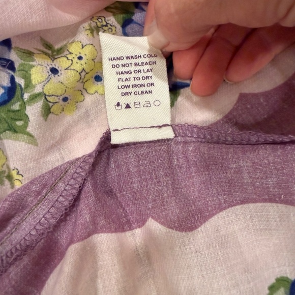 Chelsea & Violet Floral Print Handkerchief Hem Sleeveless Dress Purple Large - Picture 6 of 10